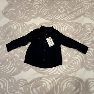 NWT Zara Kids Navy Button Down Shirt
